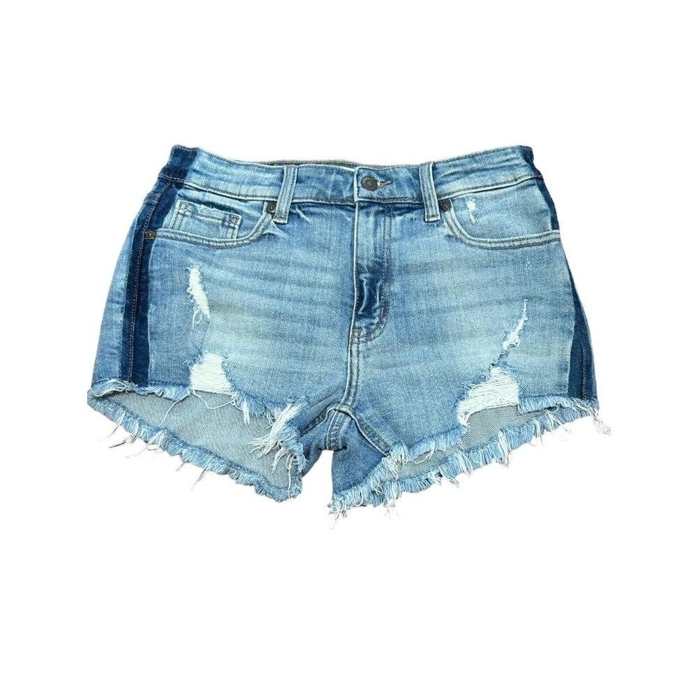 PISTOLA Cut-Off Shorts Women's Size 26‎ Blue Denim Cotton Flat Front Distressed
